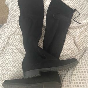 Black over the knee thigh high boots